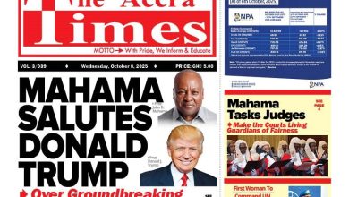 Headlines from Ghana, this Wednesday, October 08, 2025