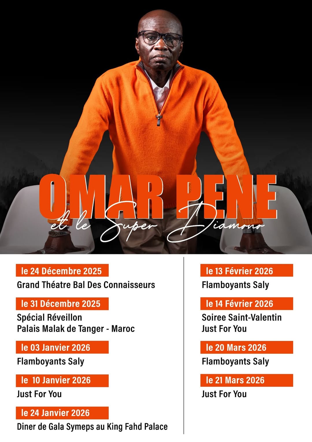 Omar Pène a dévoilé un riche programme d'un trimestre, pour le grand bonheur de ses fans