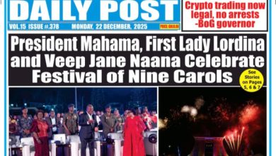 Headlines from Ghana, this Monday, December 22, 2025