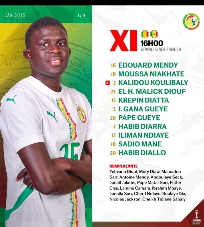 Kalidou Koulibay et le 11 des Lions contre le Mali