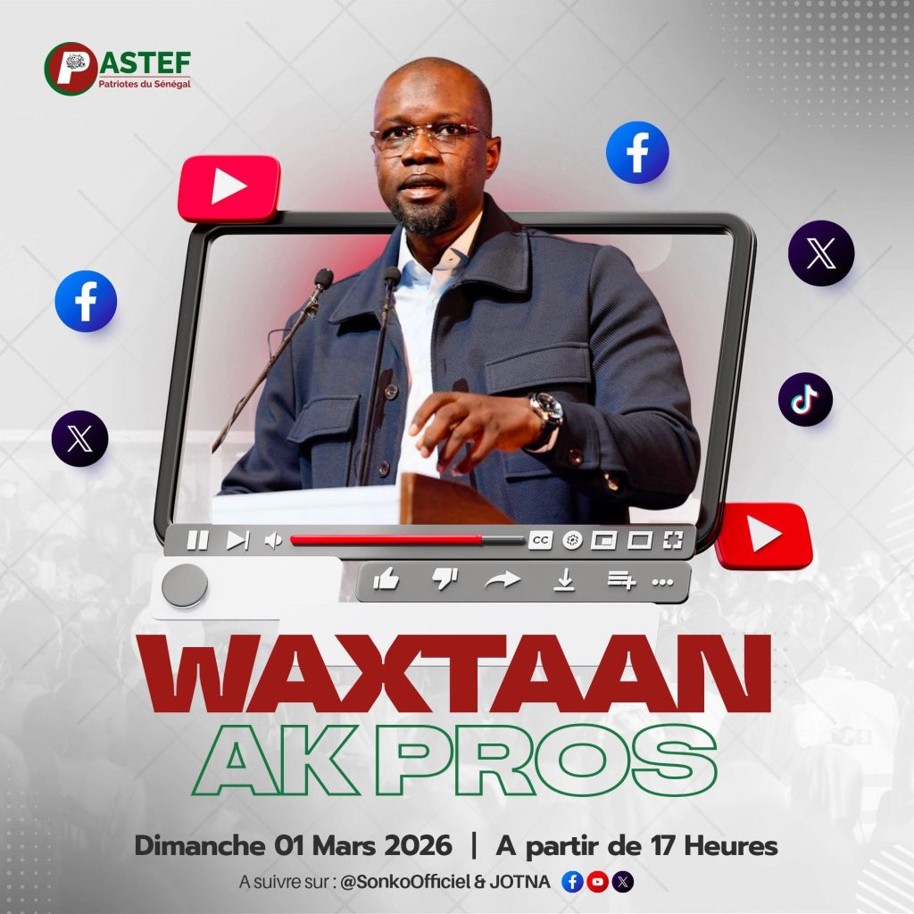 Ousmane Sonko, le Président de Pastef et Premier ministre, a pris rendez-vous pour une déclaration ce dimanche