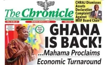 Ghana Newspapers Frontpages-Monday, 2 March, 2026
