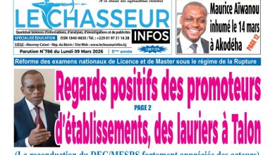Les journaux du Bénin du lundi 09 mars 2026