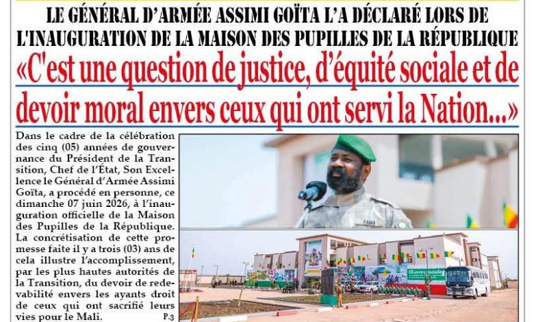 Les journaux maliens du lundi 08 juin 2026