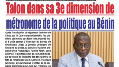 Les journaux béninois du vendredi 07 août 2026